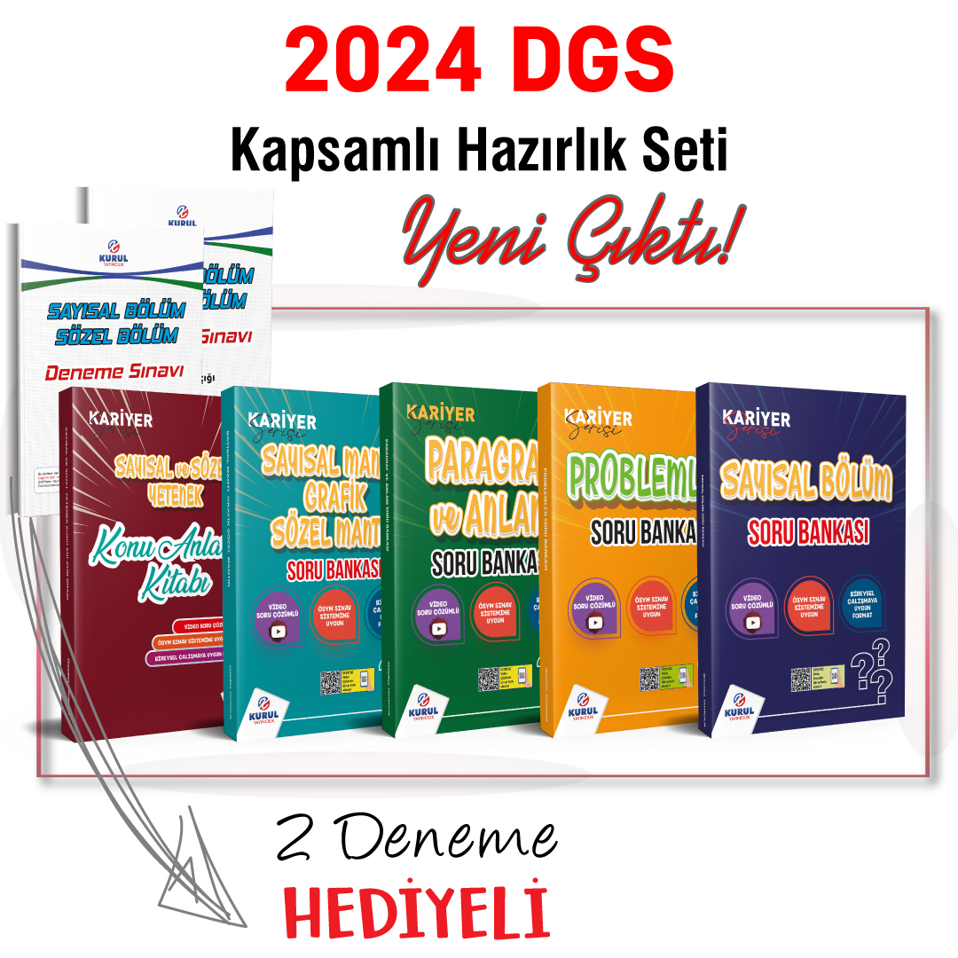 2024 Kariyer Serisi DGS Video Çözümlü Kapsamlı Hazırlık Seti