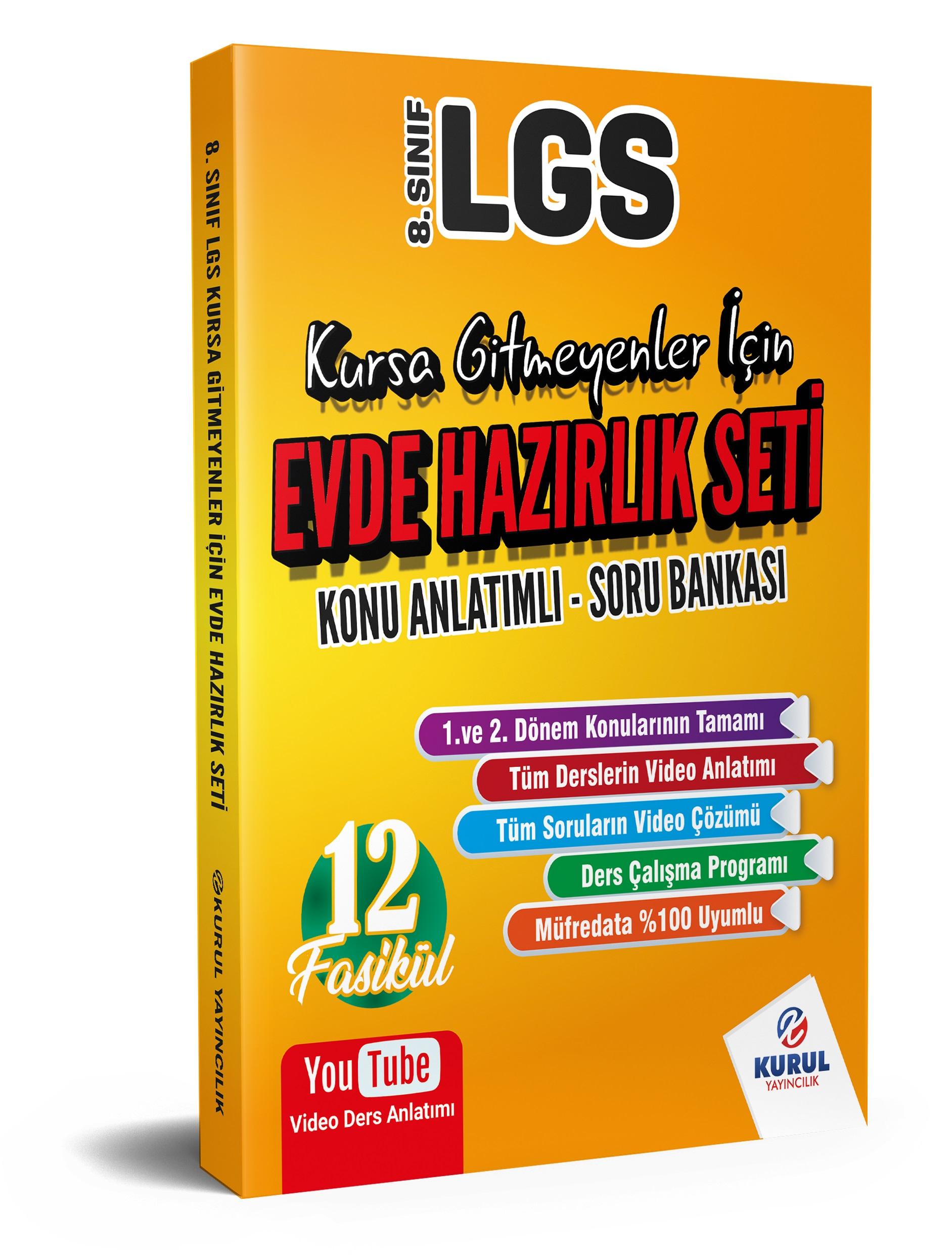 8.Sınıf LGS Kursa Gitmeyenler İçin Evde Hazırlık Seti Konu Anlatımlı Soru Bankası