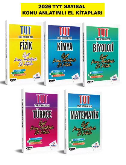 2026 Tyt Sayısal Tüm Dersler Özet Konu Anlatımlı El Kitapları Seti Kurul Yayıncılık 