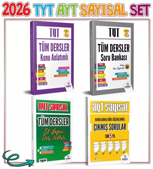 2026 TYT AYT Sayısal Full Set Konu Soru Bir Arada 4 Kitap Kurul Yayıncılık 