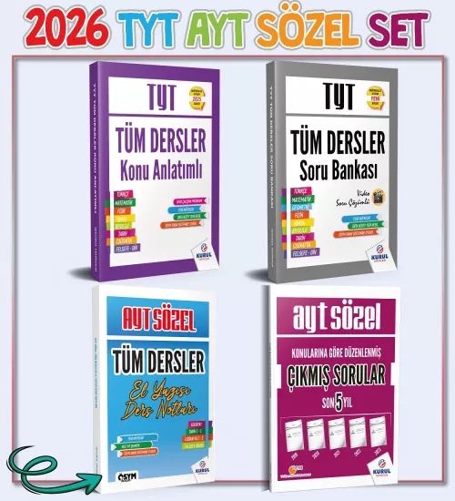 2026 TYT AYT Sözel Full Set Konu Soru Bir Arada 4 Kitap Kurul Yayıncılık 