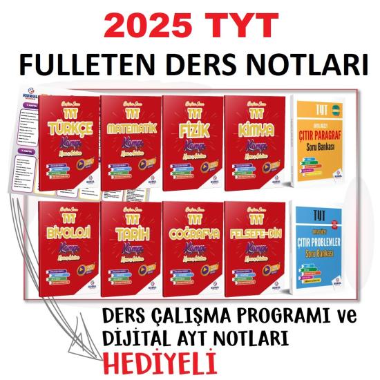 2025 Tyt Fulleten Ders Notları Seti Paragraf Ve Problem Soru Bankası Hediye