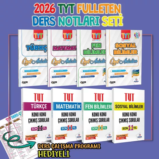 2026 Tyt Fulleten Ders Notları Seti ve 11 Yıl TYT Çıkmış Sorular