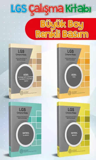 2026 (Nisan dahil) 8.Sınıf LGS Çıkmış Sorular ve MEB Örnek Soruları Çalışma Kitabı 4lü Set Renkli