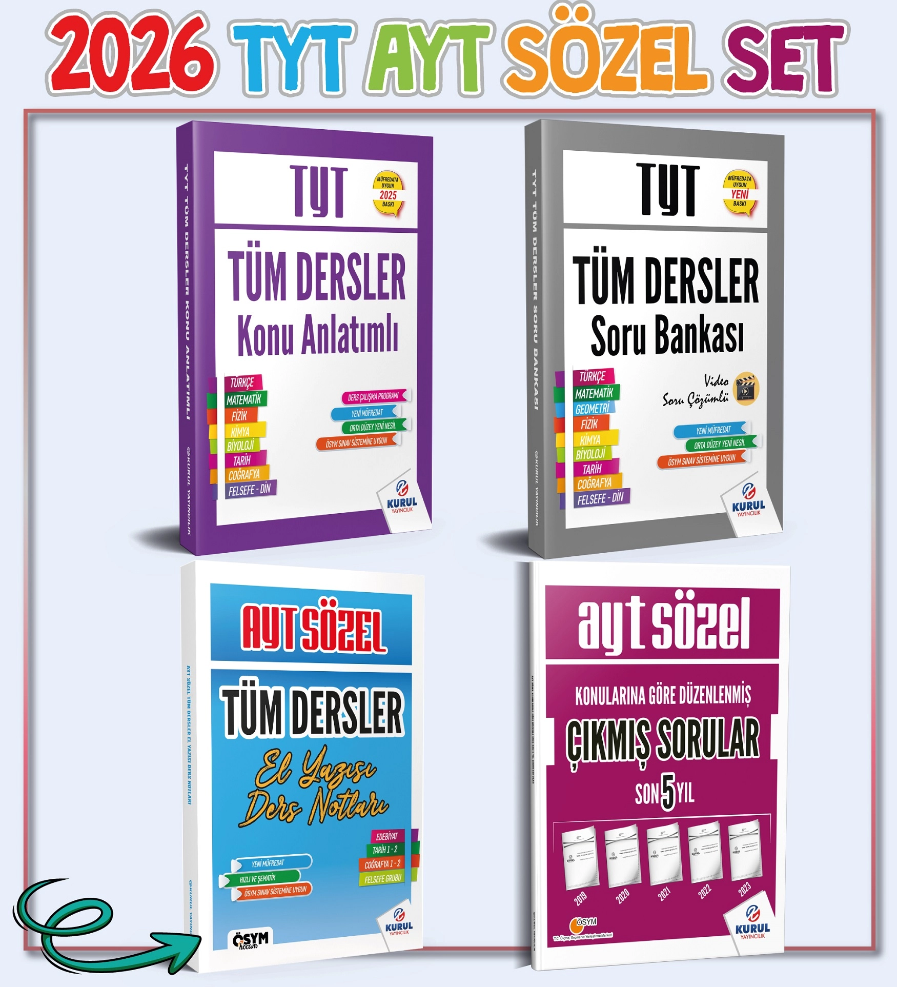 2026 TYT AYT Sözel Full Set Konu Soru Bir Arada 4 Kitap Kurul Yayıncılık 