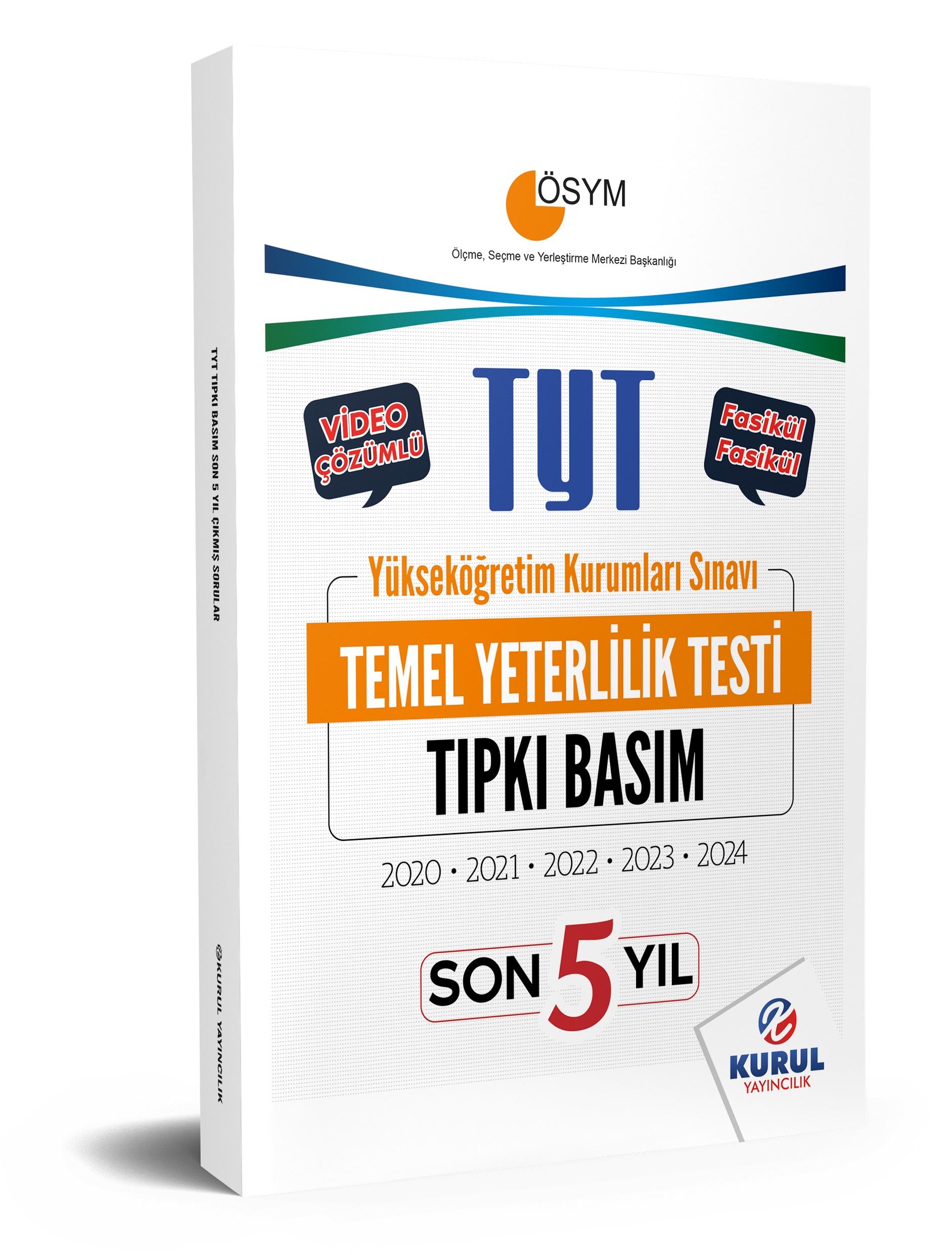 2025 TYT Son 5 Yıl Tıpkı Basım Çıkmış Sorular Video Çözümlü